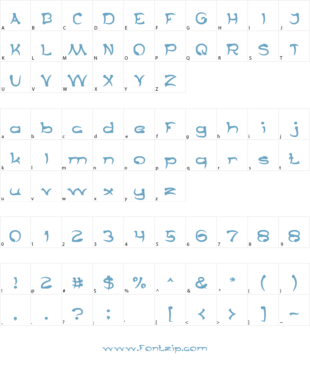 TARING SERIGALA Font Character